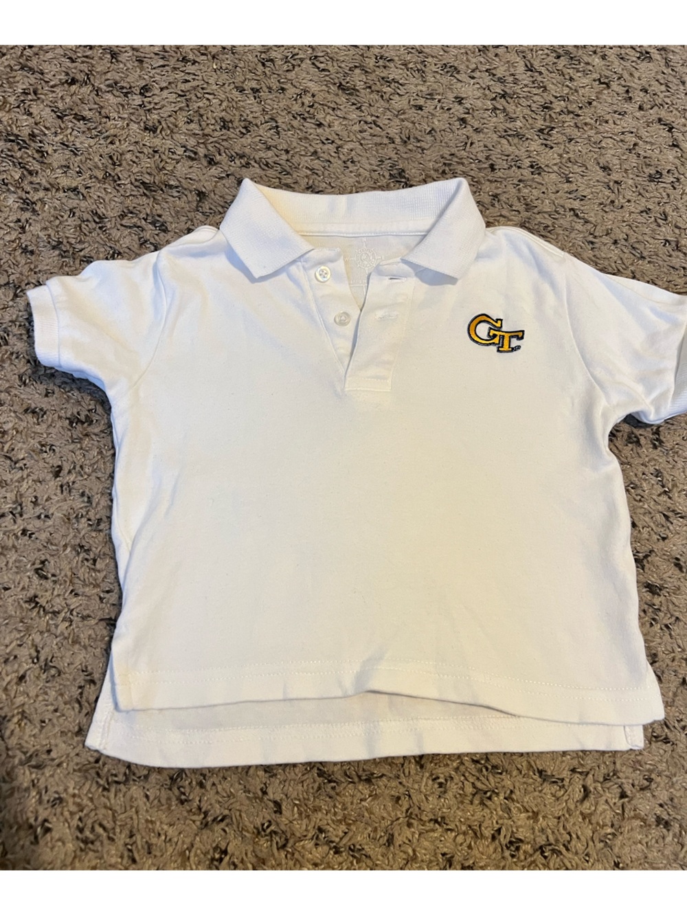 Georgia Tech Toddler Boys 2T White Polo